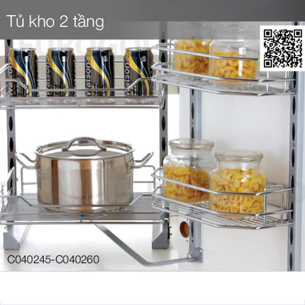 Hệ giá kho 2 tầng inox 304 Eurogold C040245