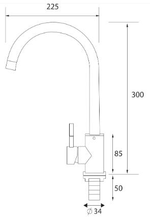 kích thước vòi rửa bát Ecoland ECR1401
