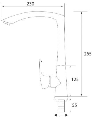Kích thước vòi rửa bát Ecoland ECR1404