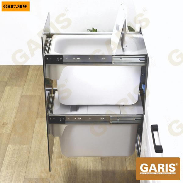 Thùng gạo mặt kính trắng Garis GR07.30W
