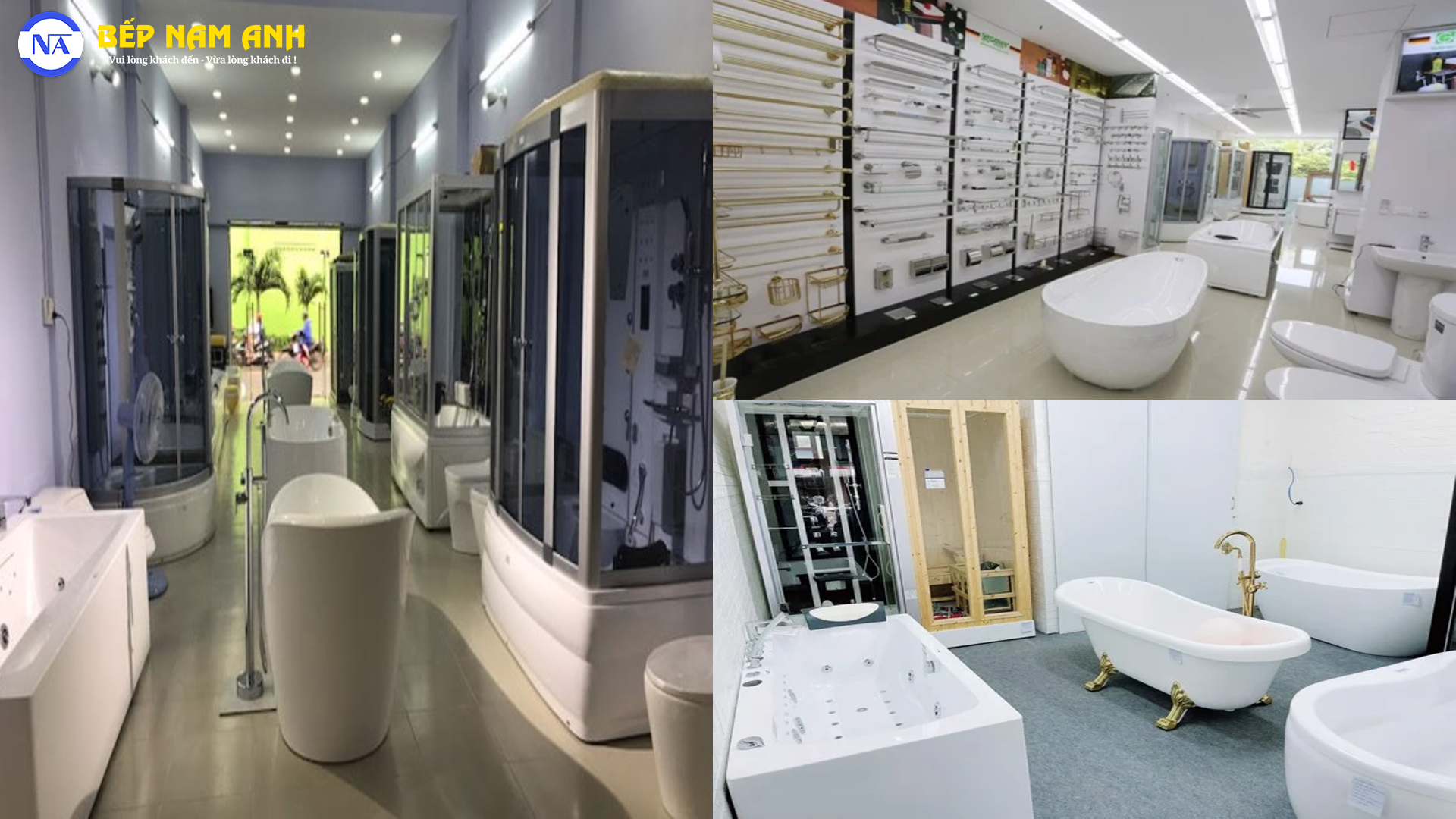 Showroom trưng bày đa dạng các thiết bị phòng tắm gia đình