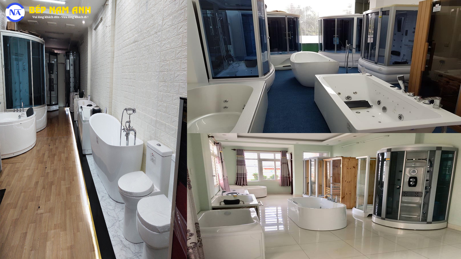 Showroom trưng bày đa dạng các thiết bị phòng tắm gia đình