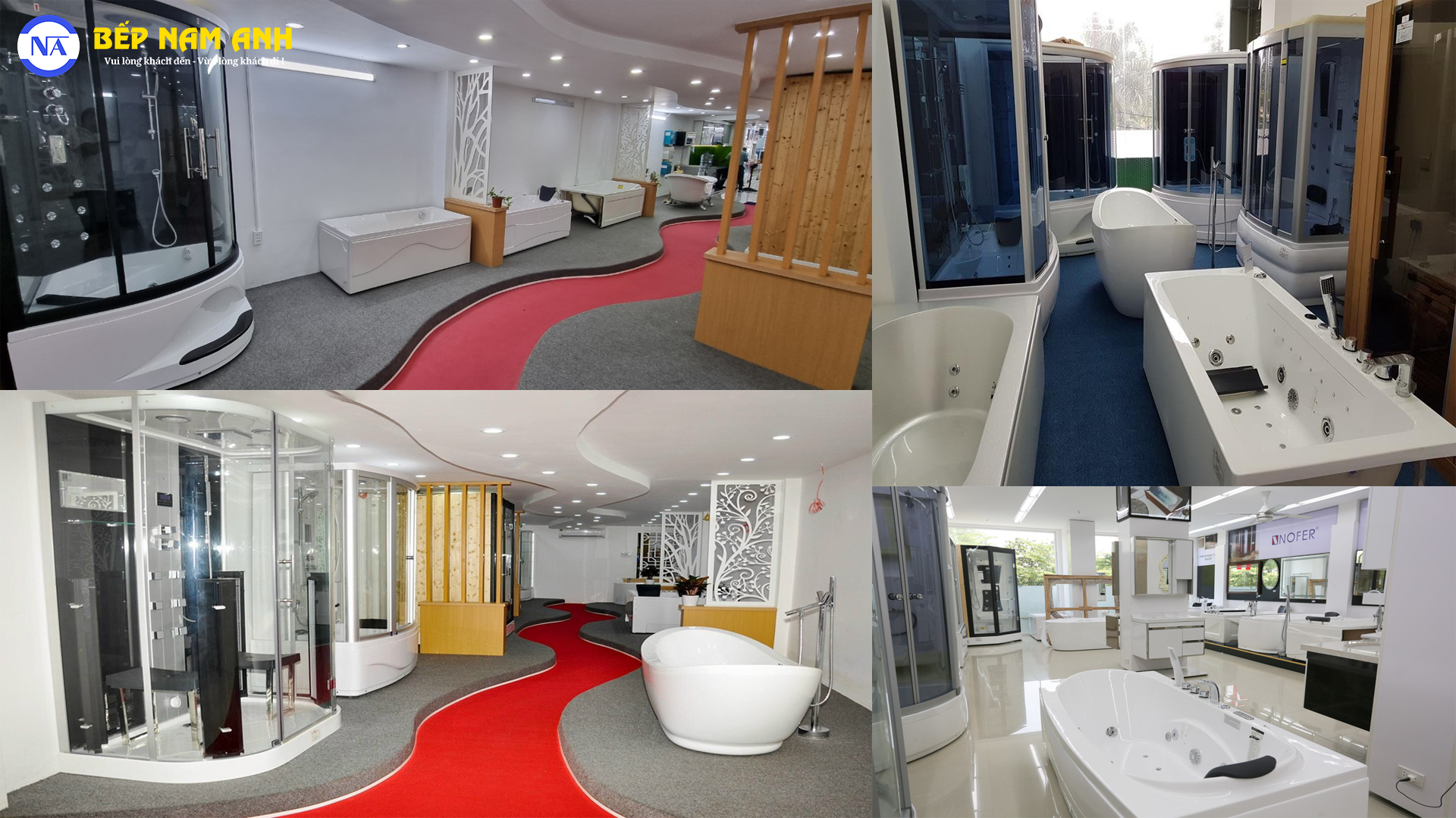 Showroom trưng bày đa dạng các mẫu mã bồn tắm