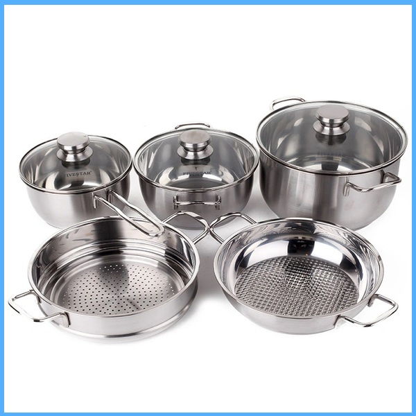 Bộ nồi Fivestars 8pcs 5 món nắp kính