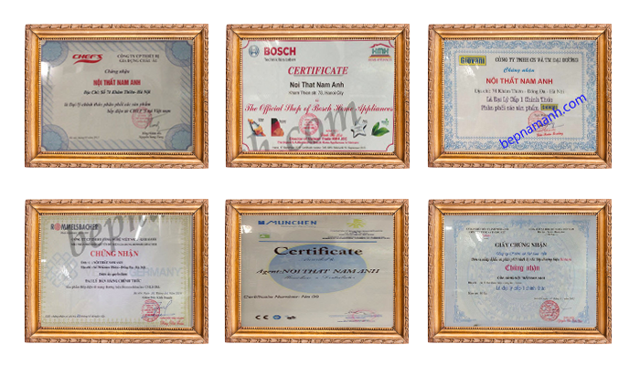 Chứng chỉ chính hãng của các thương hiệu máy hút mùi nổi tiếng
