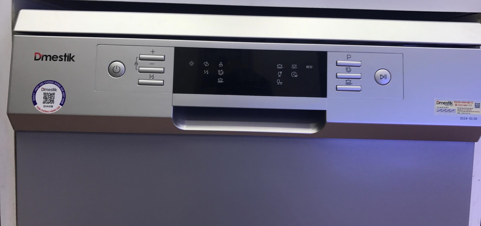 bảng điều khiển máy rửa bát độc lập D’metick ES14-01SD