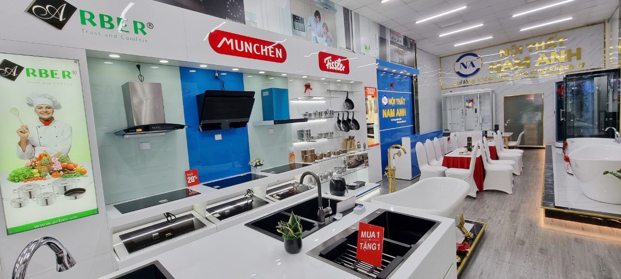 Showroom trưng bày đa dạng các loại mẫu mã bếp từ 
