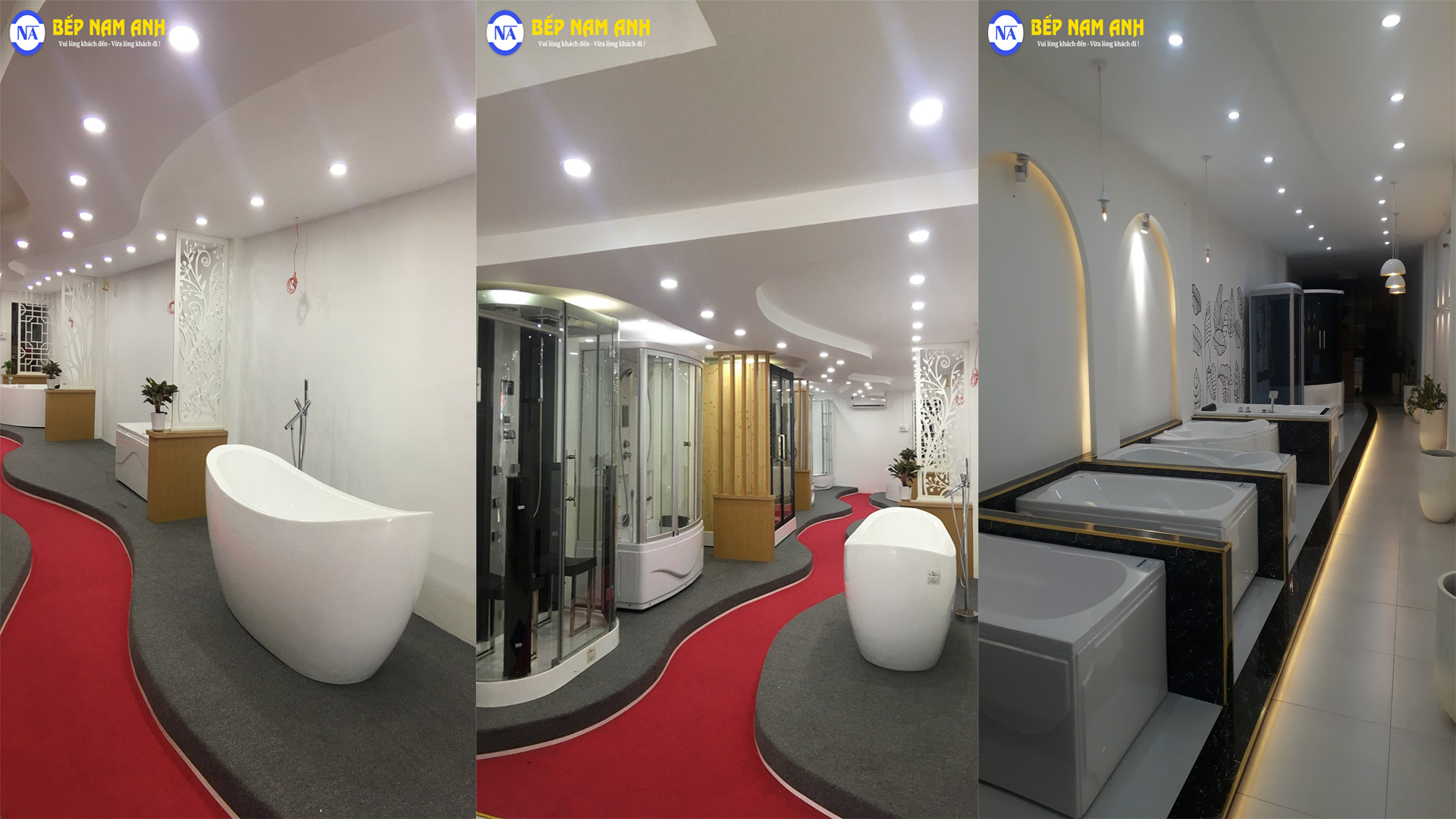 Showroom trưng bày đa dạng các thiết bị nhà tắm