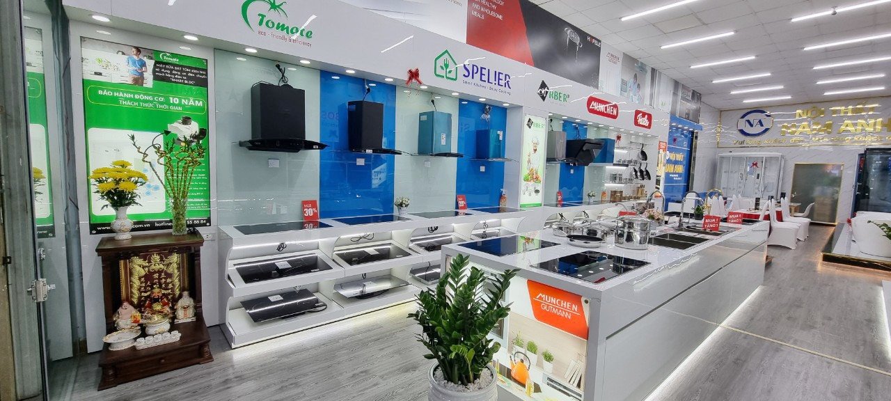 Showroom trưng bày đa dạng các thiết bị nhà bếp