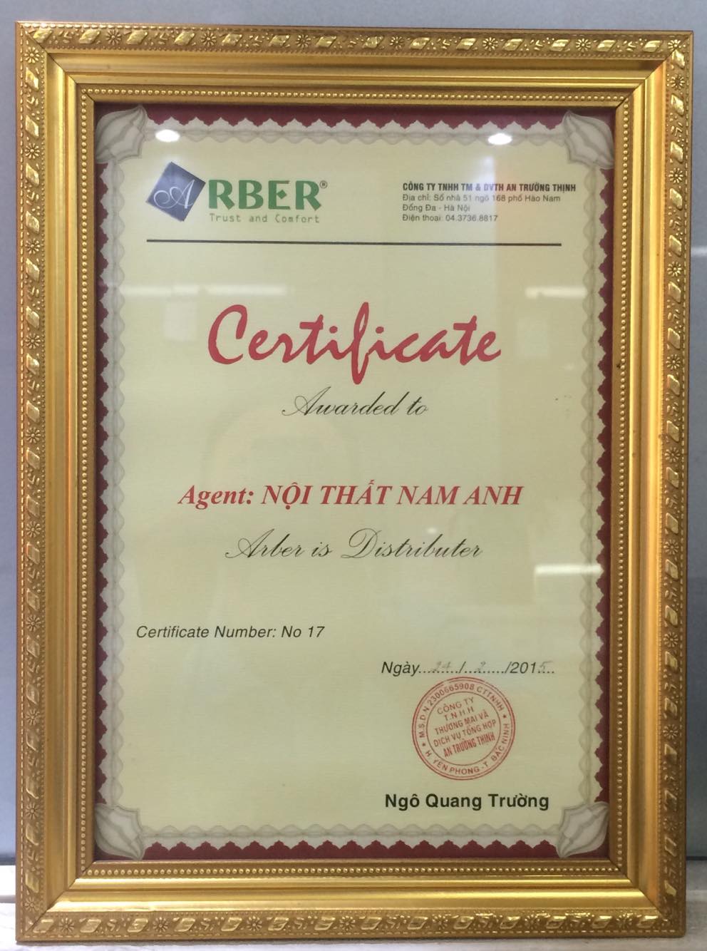 giay-chung-nhan-bep-nam-anh-la-dai-ly-phan-phoi-cap-1-cua-arber