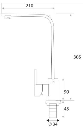 Kích thước Vòi rửa bát Ecoland ECR1401