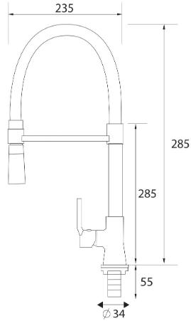 Kích thước vòi rửa bát Ecoland ECR1300