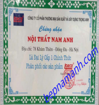 Chứng nhận đại lý cấp 1 Lorca