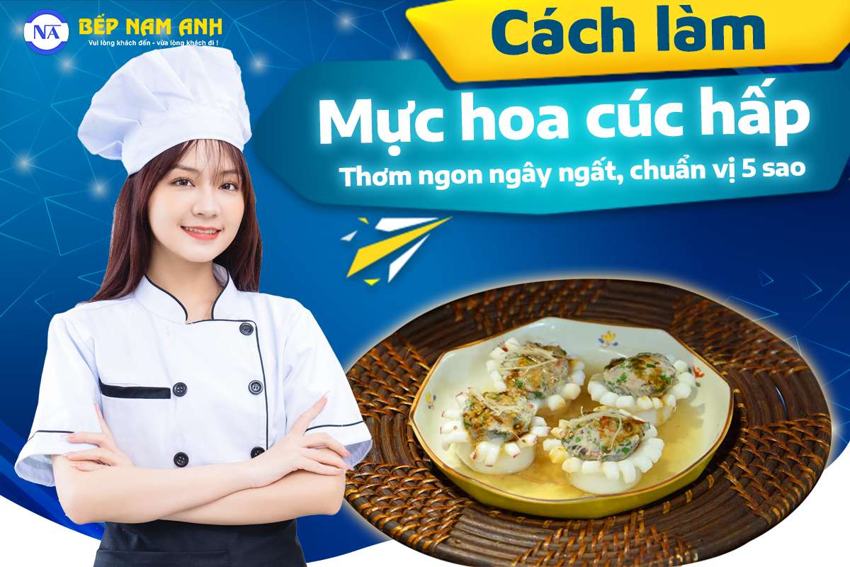 Mực hoa cúc hấp