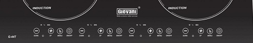 bảng điều khiển của bếp từ Giovani G-44T