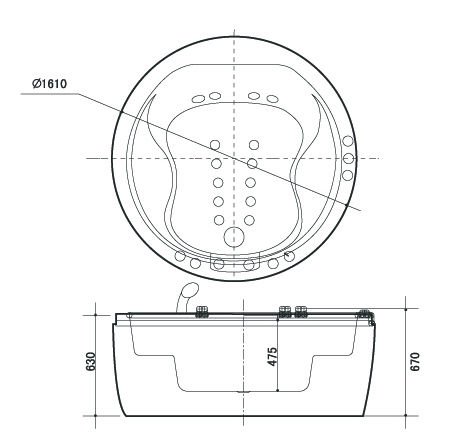 Mo hình bồn tắm Koleto AR-035 cao cấp